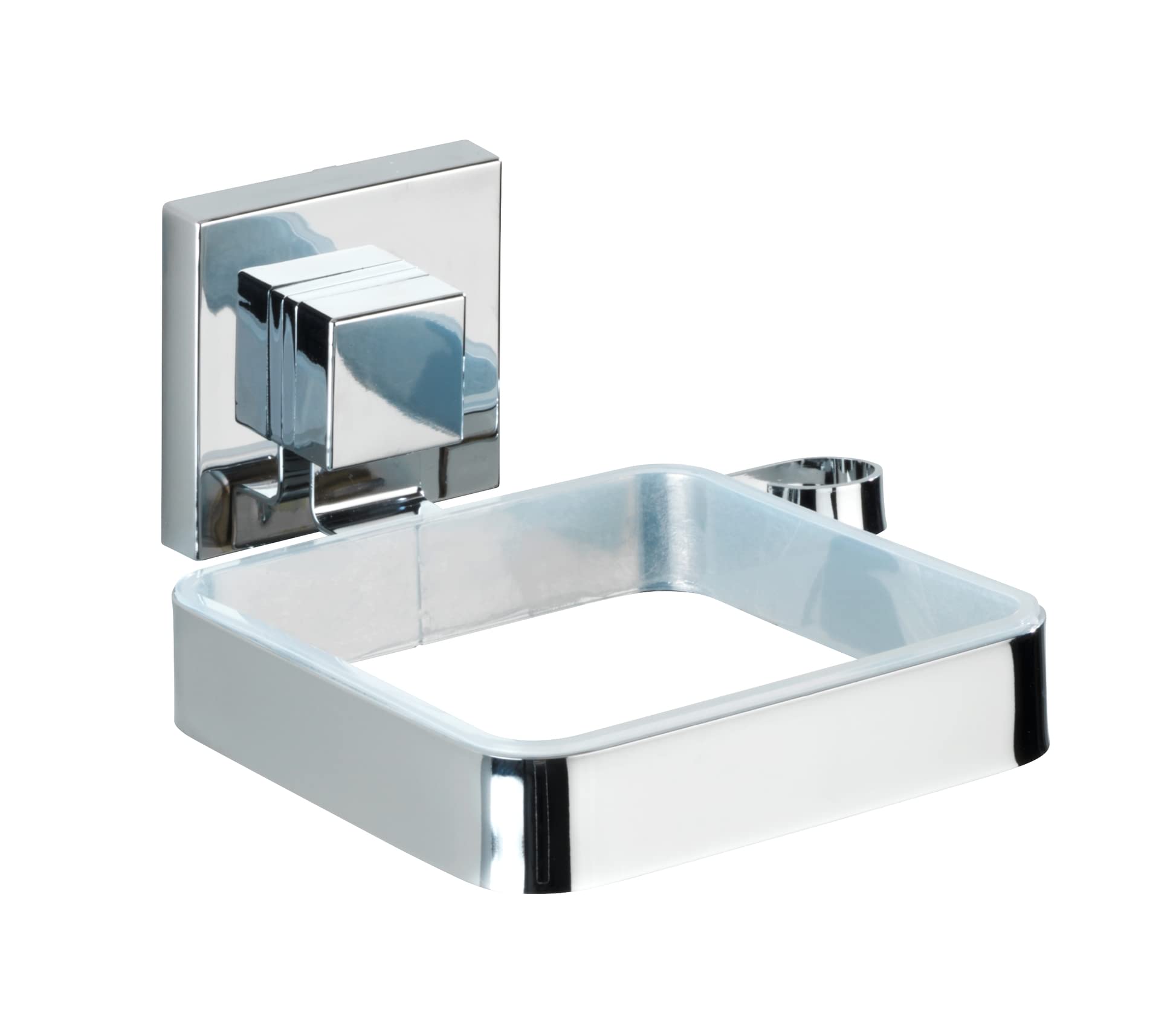WENKO Vacuum-Loc Quadro Hair Dryer Holder | No-Drill Stainless Steel