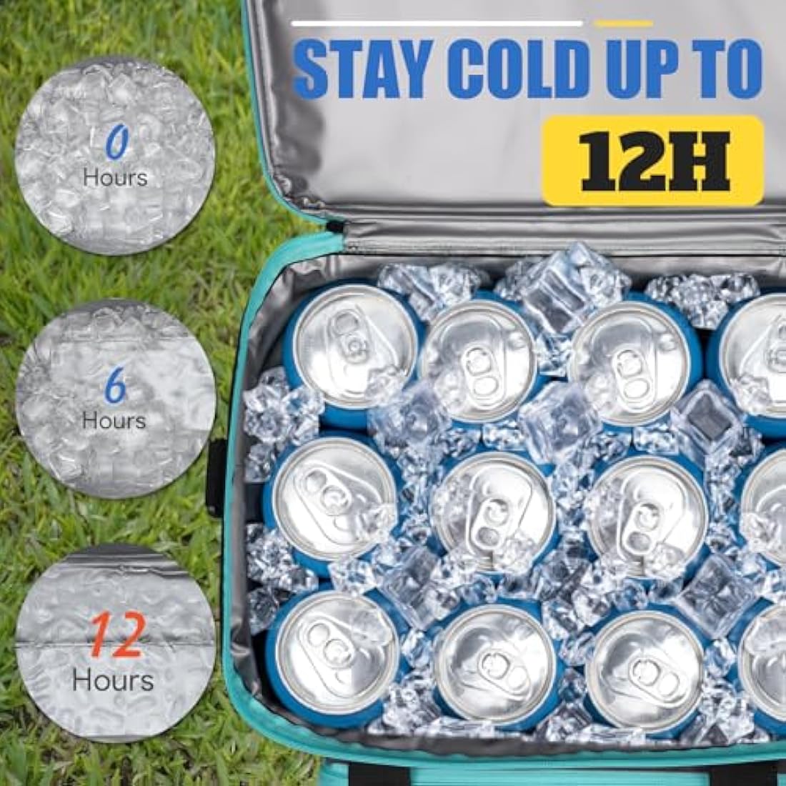 INSMEER 40L Insulated Soft Cooler Bag | 60-Can Leakproof Foldable Bag