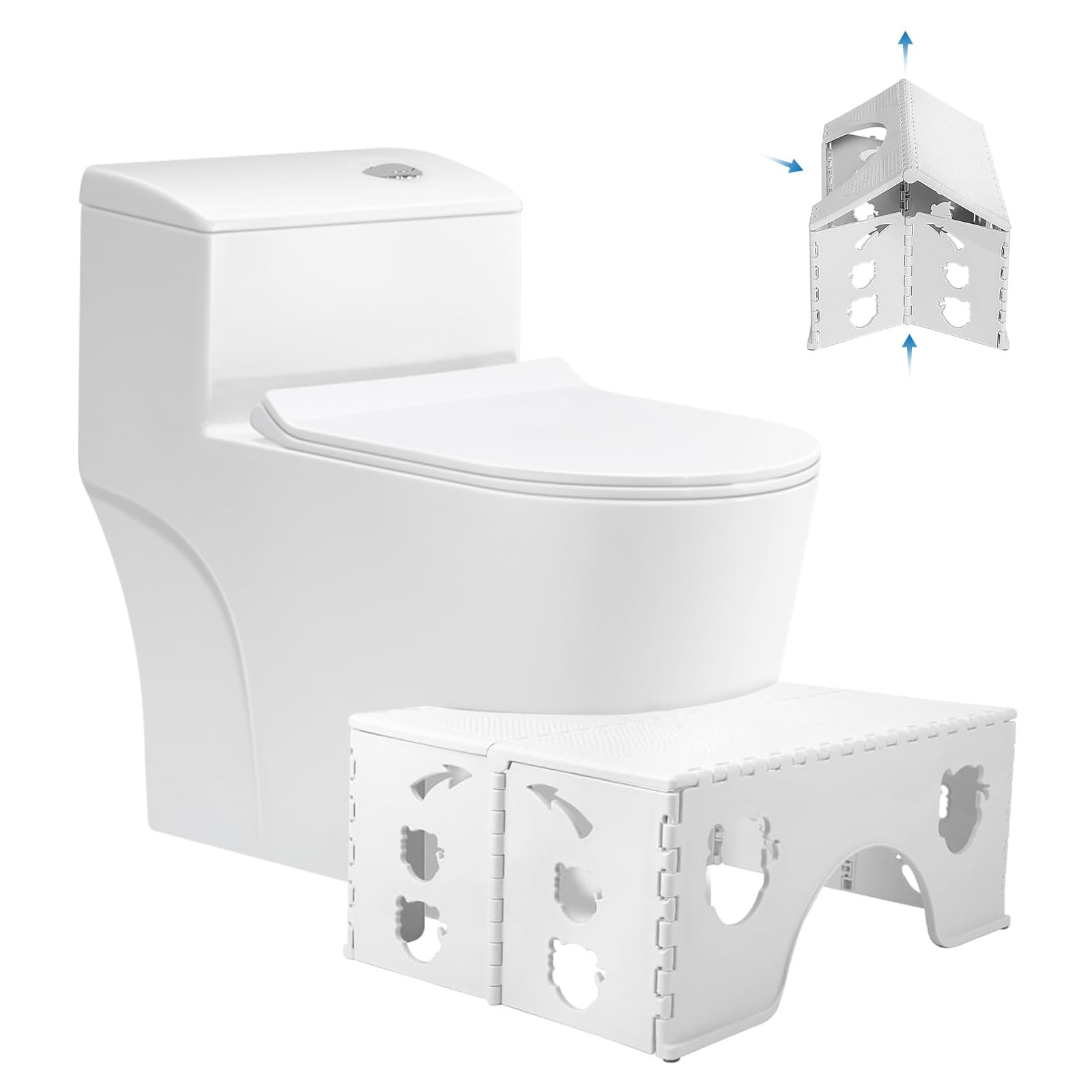Foldable Toilet Stool – 7 Inch Ergonomic Non-Slip Squat Stool