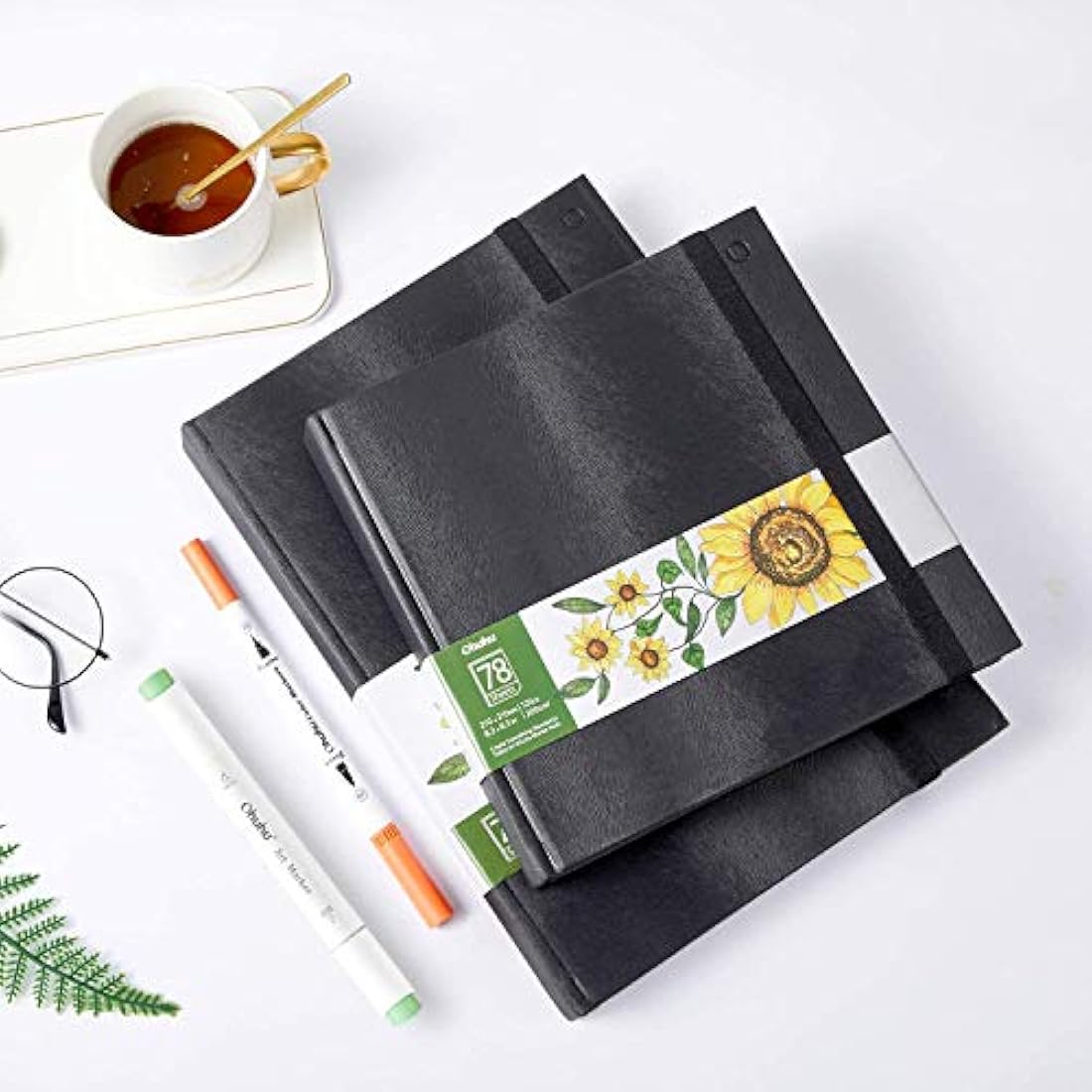 Ohuhu Alcohol Marker Sketchbook Set | 200GSM Heavyweight Paper | A4 & Square
