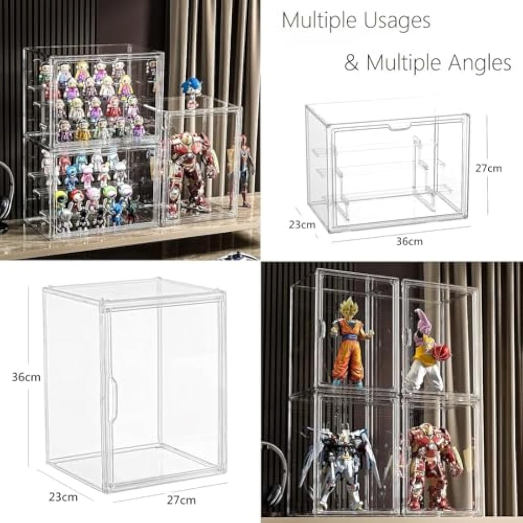 Jolof Store Acrylic Display Case with 3-Tier Ladder for Lego & Funko Pop