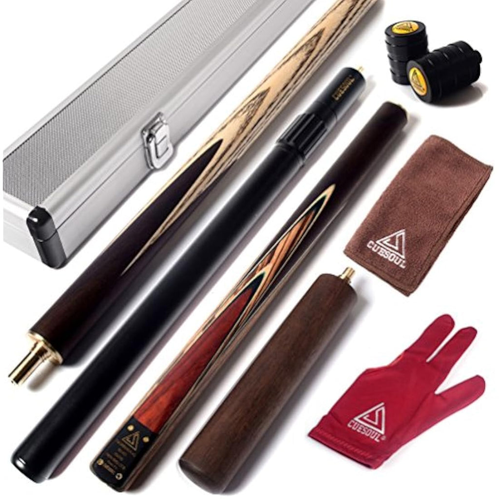 CUESOUL 57" Snooker Cue Set | 18oz Ash Shaft with Case & Extensions
