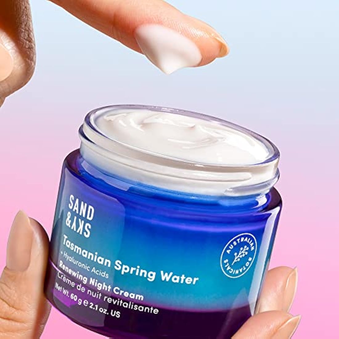 Sand & Sky Tasmanian Spring Water Night Cream | Hyaluronic Acid & Collagen