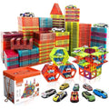 BUBUQE Magnetic Tiles Building Blocks Set with 10 Metal Cars - 105pc