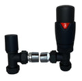 Jolof Store Oslo Black Angled Thermostatic Radiator & Towel Rail Valves