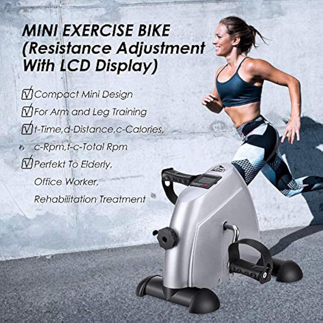 Mini Exercise Bike – Portable Pedal Exerciser with LCD Display