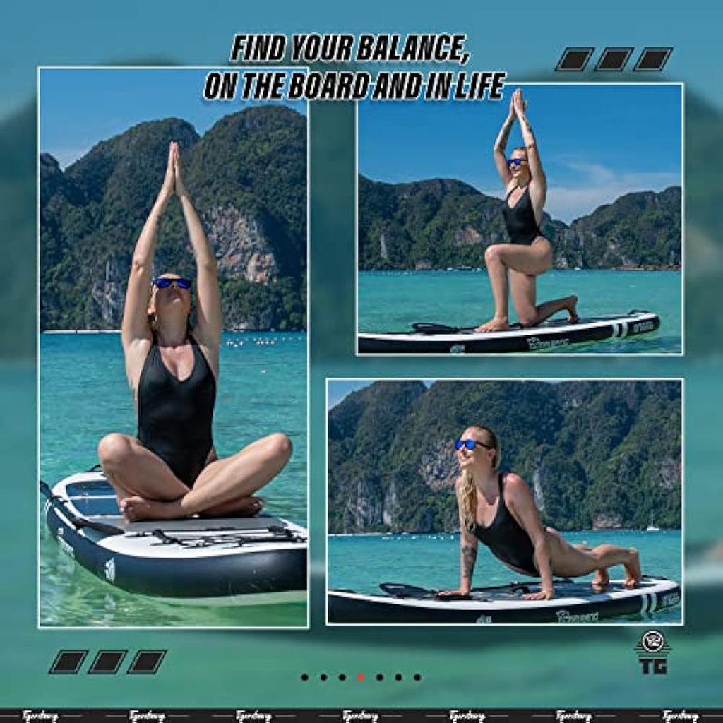 TIGERXBANG Inflatable Stand Up Paddle Board – 10' x 31" x 6" SUP Kit