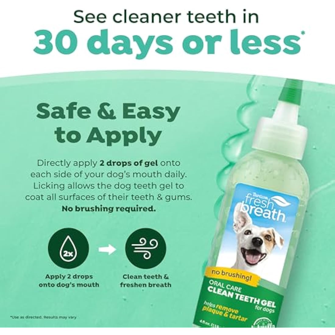 TropiClean Fresh Breath Dog Teeth Cleaning Gel – No Brushing, 118ml