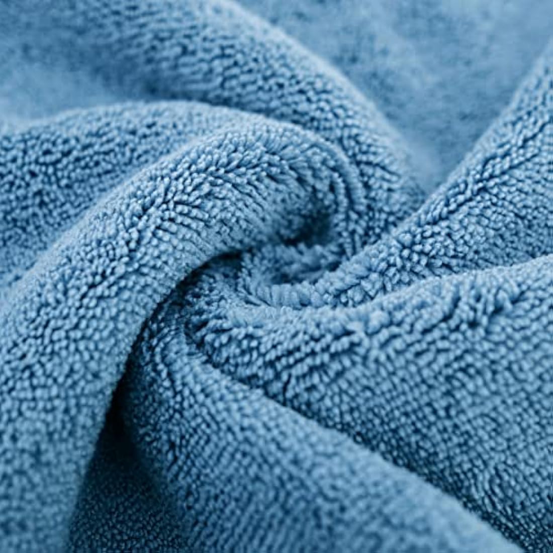 Polyte Plush Microfibre Bath Towel Set – 6 Piece Quick Dry (Blue)