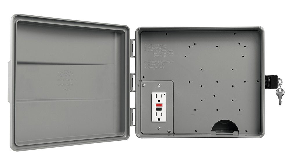 Orbit Outdoor Sprinkler Controller Cabinet with GFCI - Weatherproof Gray