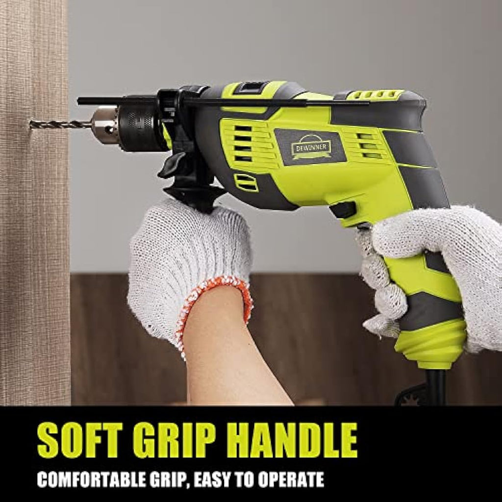 DEWINNER 710W Corded Hammer Drill | 13mm Metal Chuck & 102pc Accessory Kit