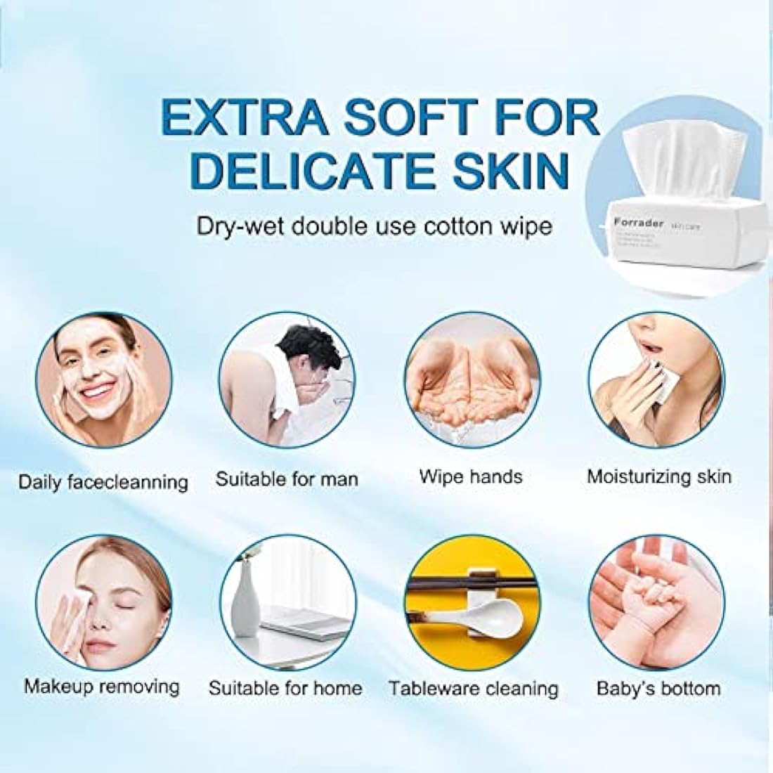 Disposable Face Towel | 100% Cotton Biodegradable Wipes