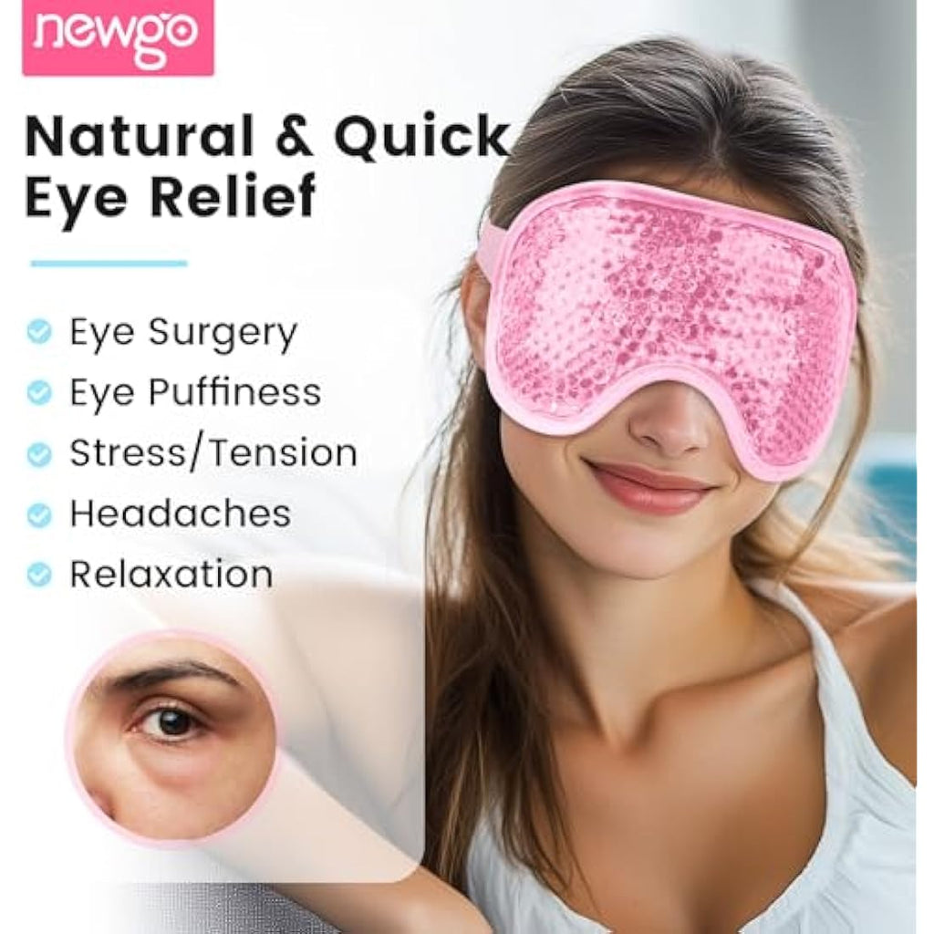 NEWGO Cooling Gel Eye Mask – Reusable Hot Cold Therapy for Puffy Eyes