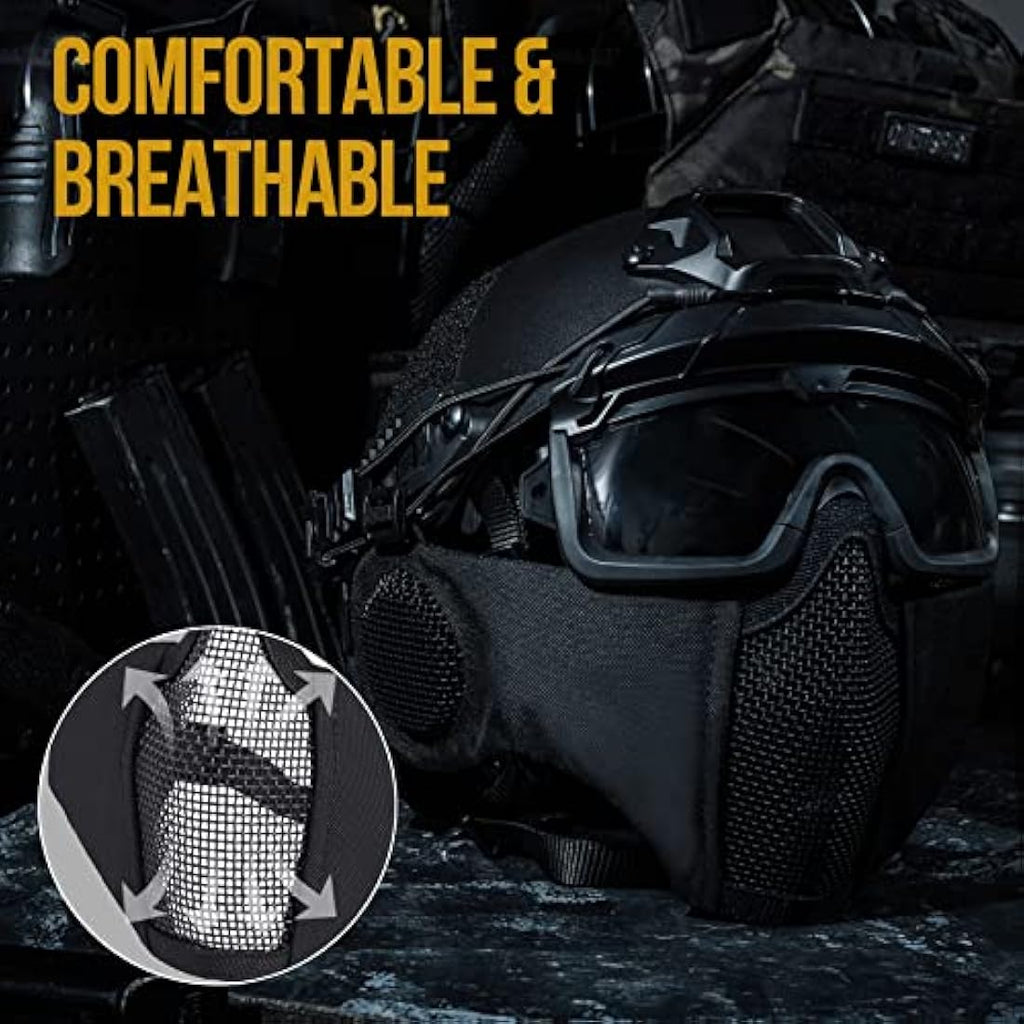 OneTigris Airsoft Fast Helmet | Full Face Tactical Mask and Goggles