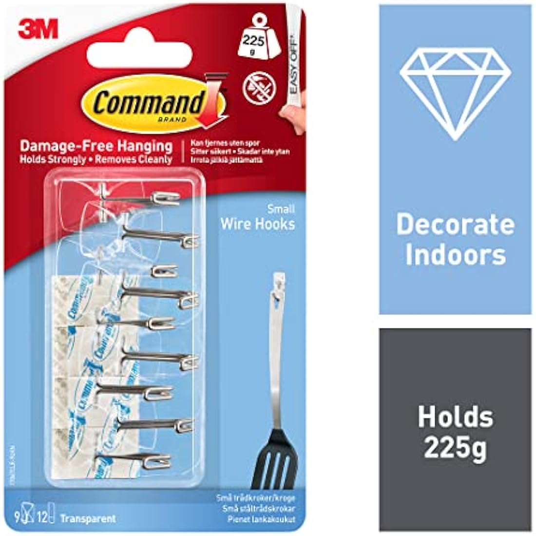 Command Clear Wire Hooks – 9 Pack Damage-Free Adhesive Wall Hangers