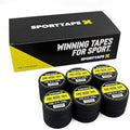SPORTTAPE Zinc Oxide Finger Tape – Black 1.25cm x 10m – 24 Roll Box