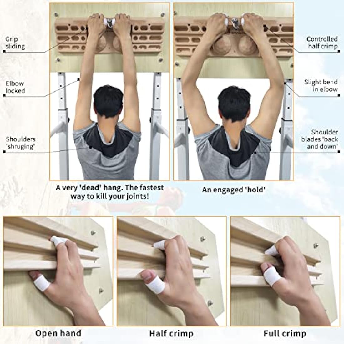Wooden Rock Climbing Hangboard – Finger Strength Trainer
