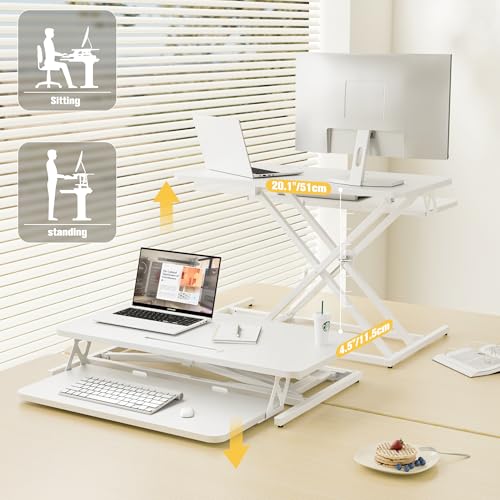 ERGOMAKER Standing Desk Converter – 32 Inch Height Adjustable Riser