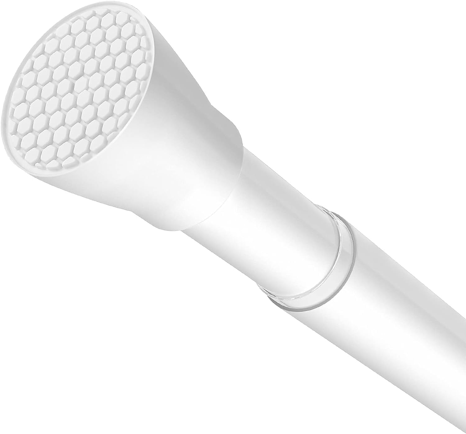 ZipGlo White Stainless Steel Tension Shower Curtain Rod, 40"–73" Adjustable