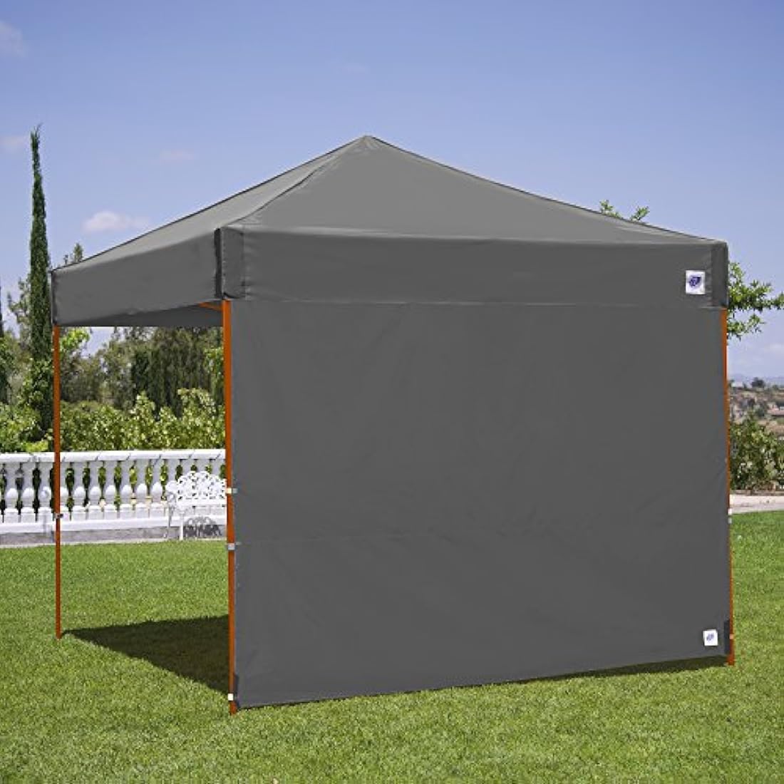 E-Z UP 10' Straight Leg Canopy Sidewall – Steel Grey Fire Resistant