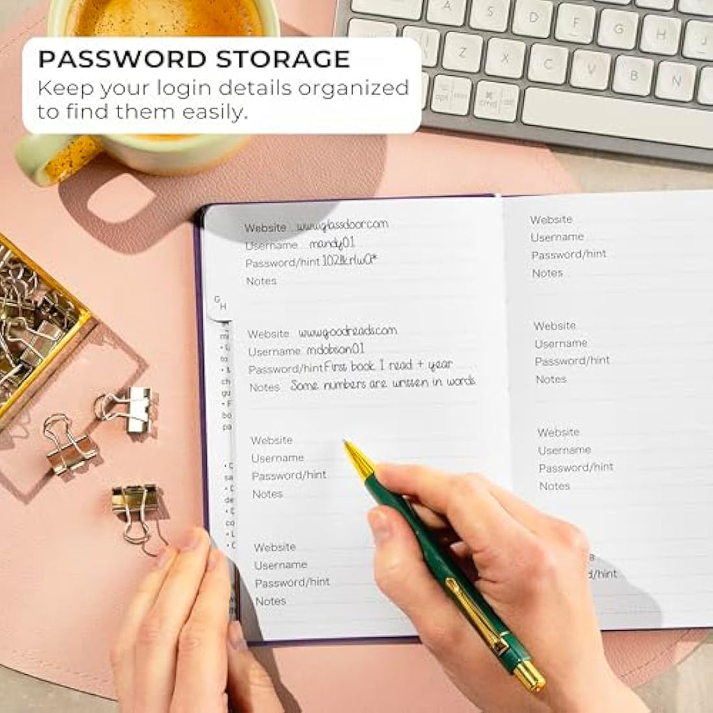 Password Book – Internet Address Logbook with Tabs, Purple