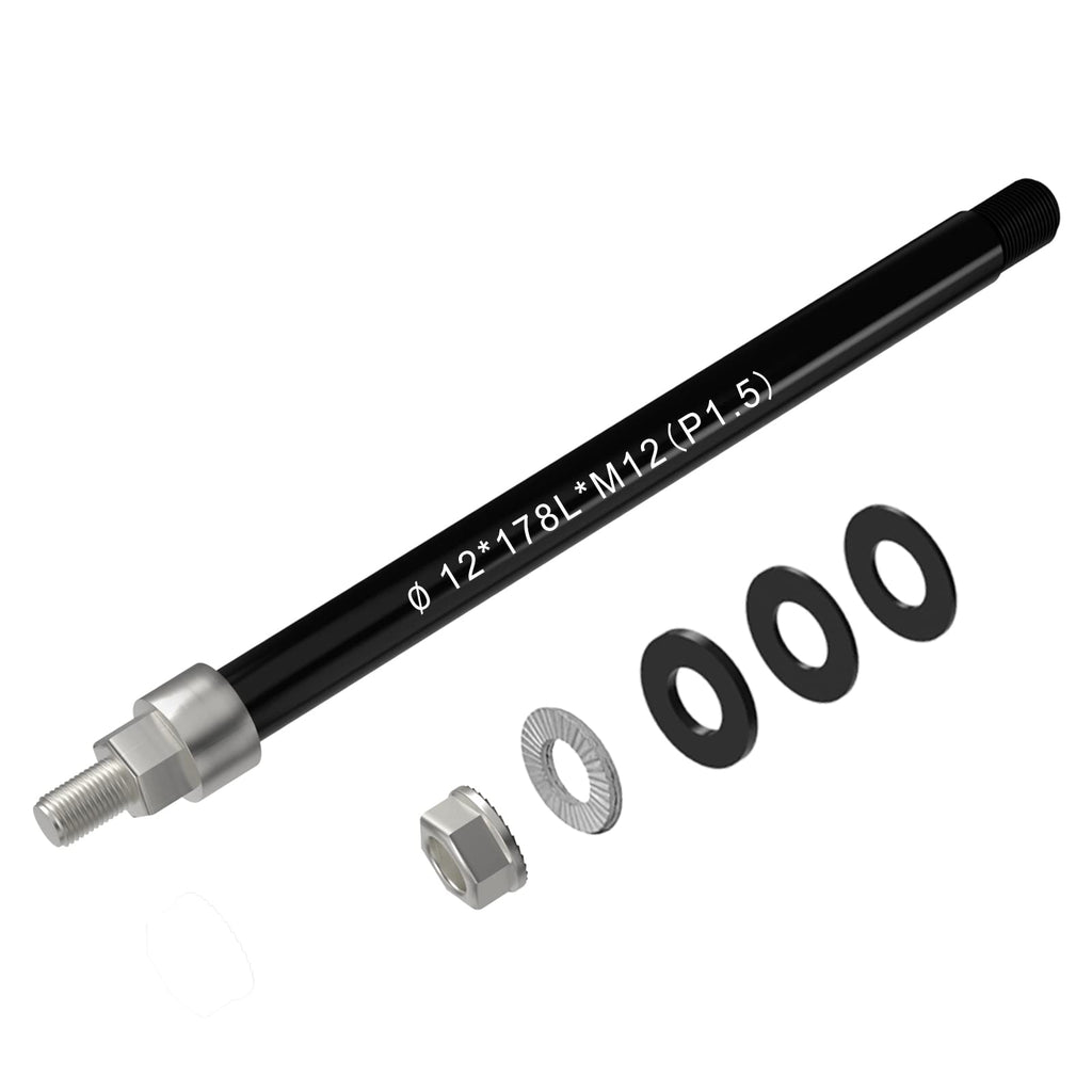 NICEDACK Thru Axle Adapter for Bike Trailer Hitch | M12 x 1.5, 172-178mm