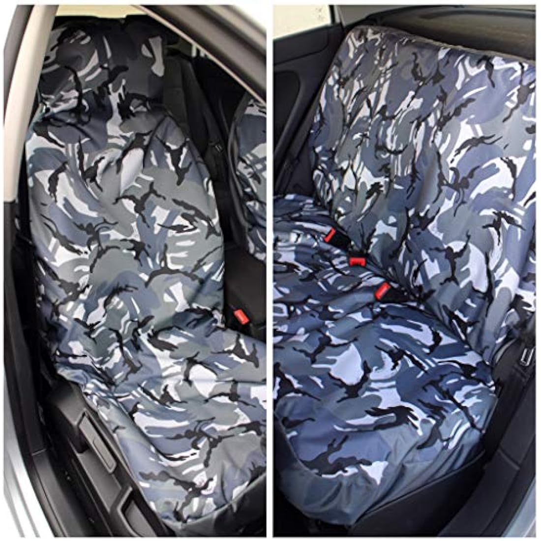 Urban Grey Camo Waterproof Car Seat Covers - Full Front & Rear Set