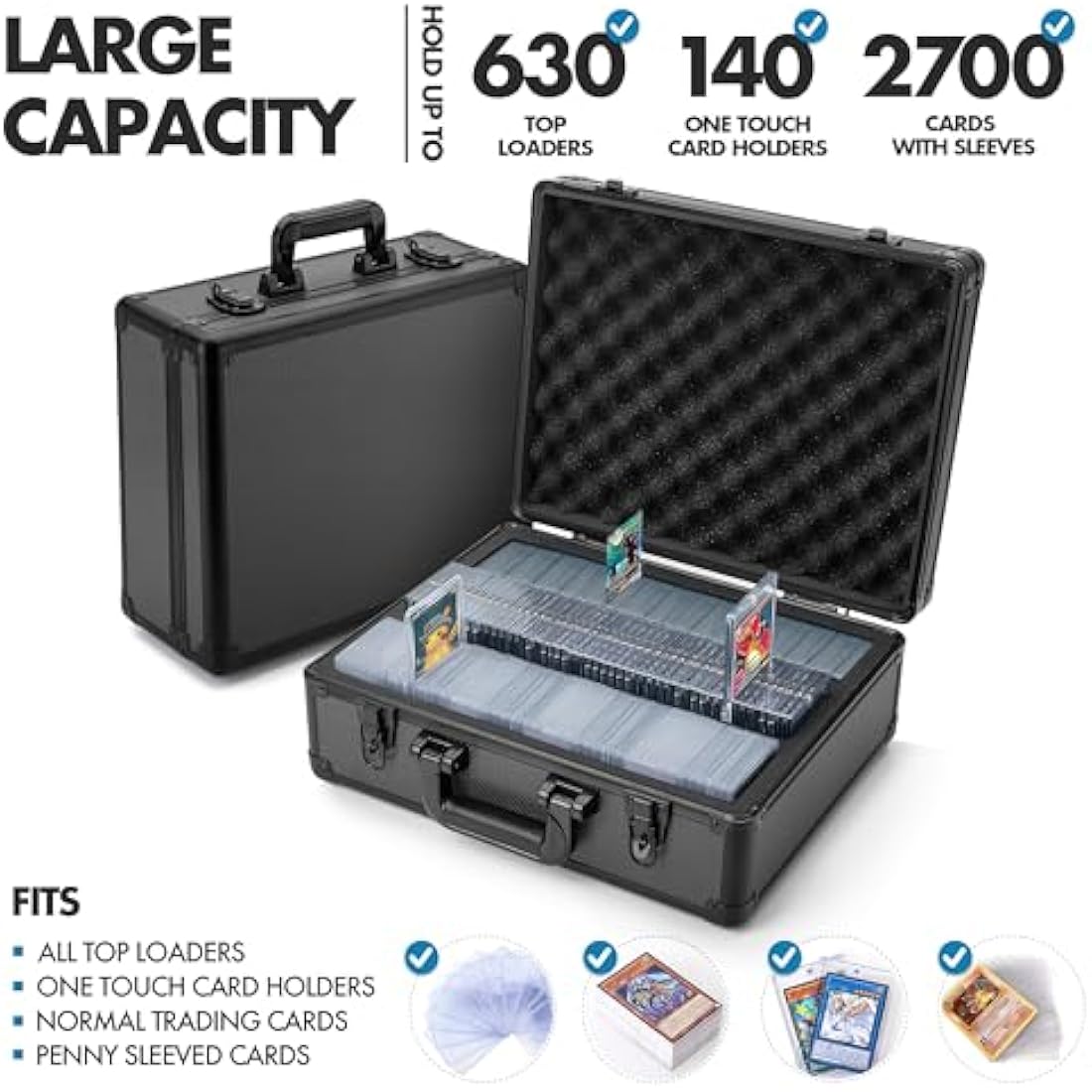 FunGuys Aluminum Trading Card Storage Box - Fits 600+ Toploaders