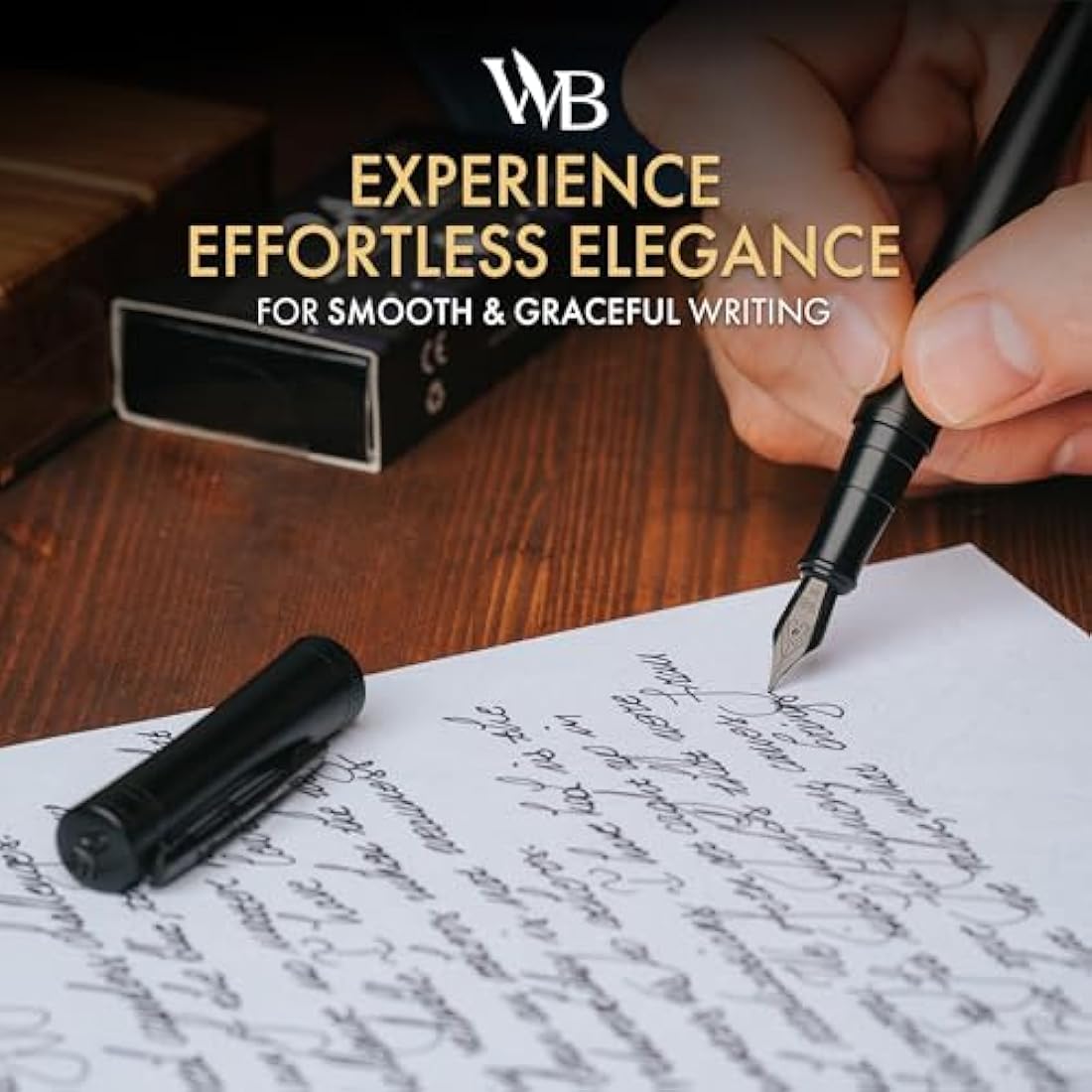 Wordsworth & Black Fountain Pen Set - Medium Nib with 24 Ink Cartridges