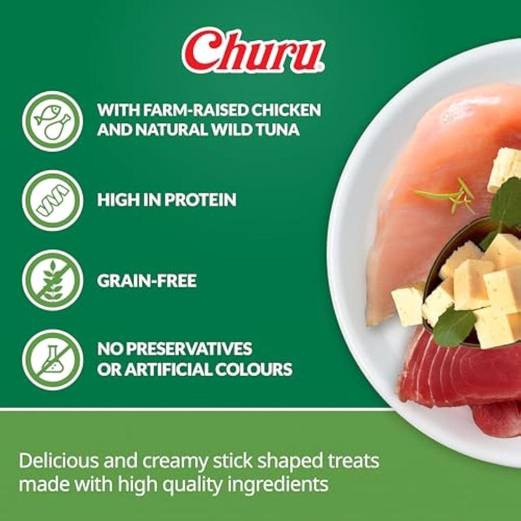 Inaba Churu Bites Dog Treats – Chicken & Cheese Grain-Free 8 Pack