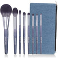 ENZO KEN Natural Badger Hair Makeup Brush Set | Walnut Handle with Case