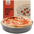Chef Pomodoro 12-Inch Chicago Deep Dish Pizza Pan | Hard Anodized Aluminum