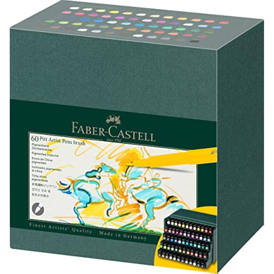 Faber-Castell Pitt Artist Pen Brush - India Ink Studio Box of 60