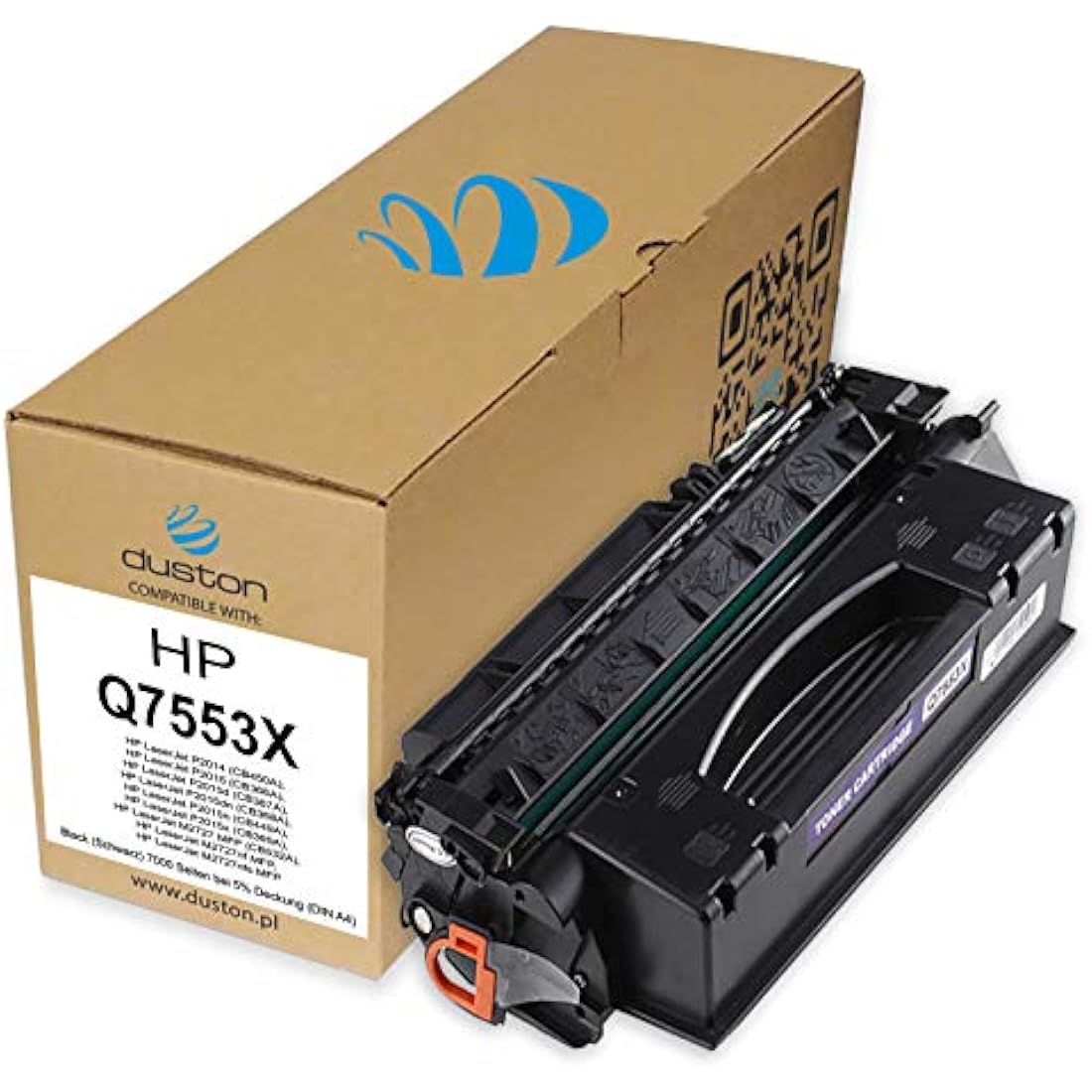Duston 2-Pack Q7553X 53X Black Toner for HP LaserJet P2015 M2727NF