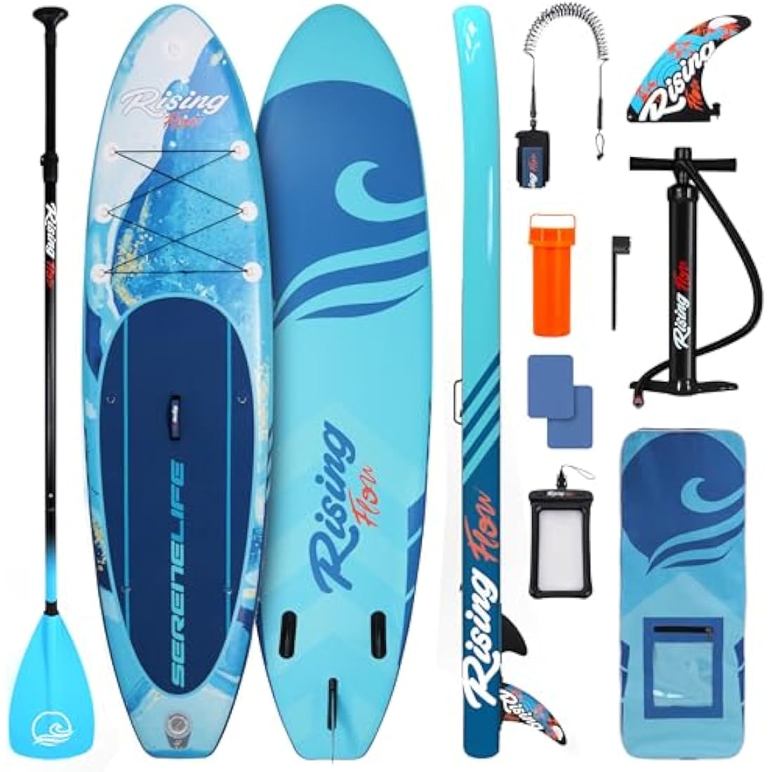 SereneLife Inflatable Stand Up Paddle Board - 10.5ft Non-Slip SUP Kit