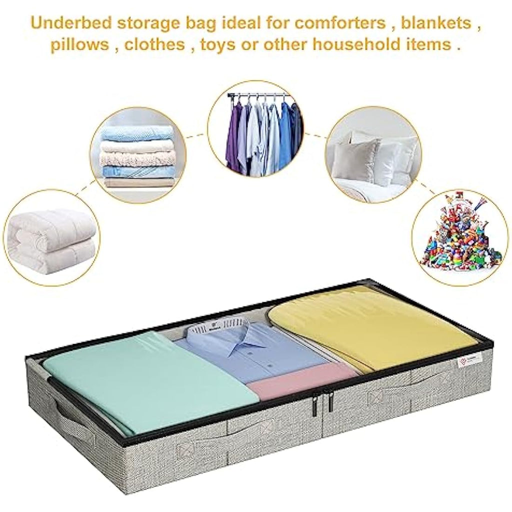 Jolof Store Underbed Storage Bags | 2-Pack Fabric Bins with Lids