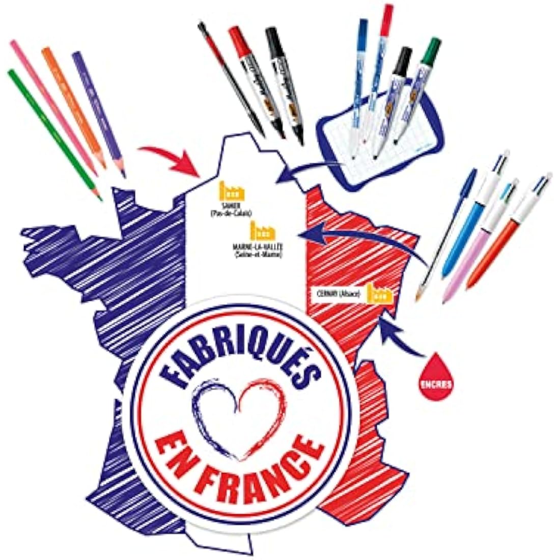 BIC Kit Rentrée Scolaire – 18 Feutres, 18 Crayons & 8 Crayons HB