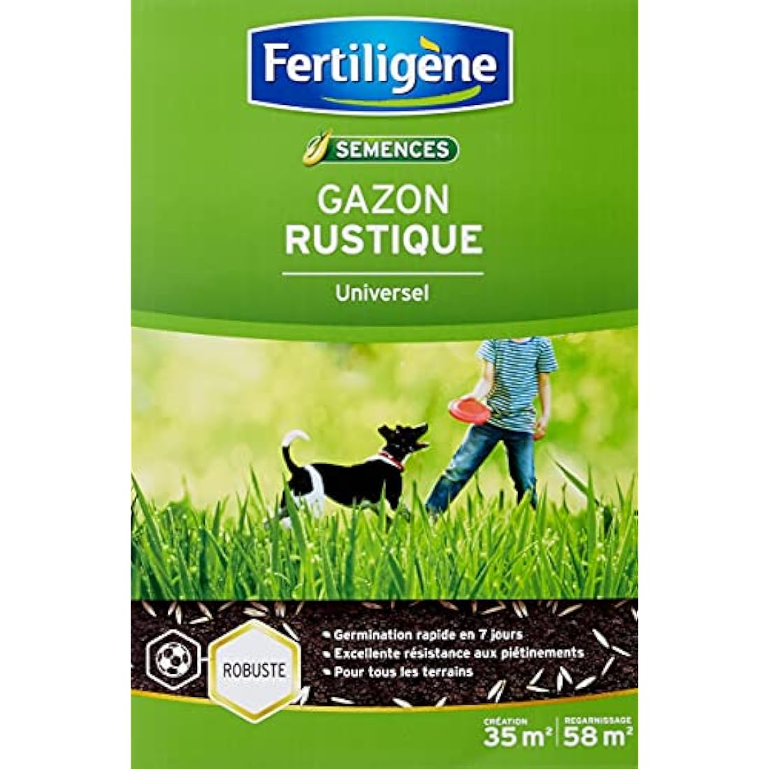 Fertiligene Gazon Rustique Universel - Semences Pelouse 35m²