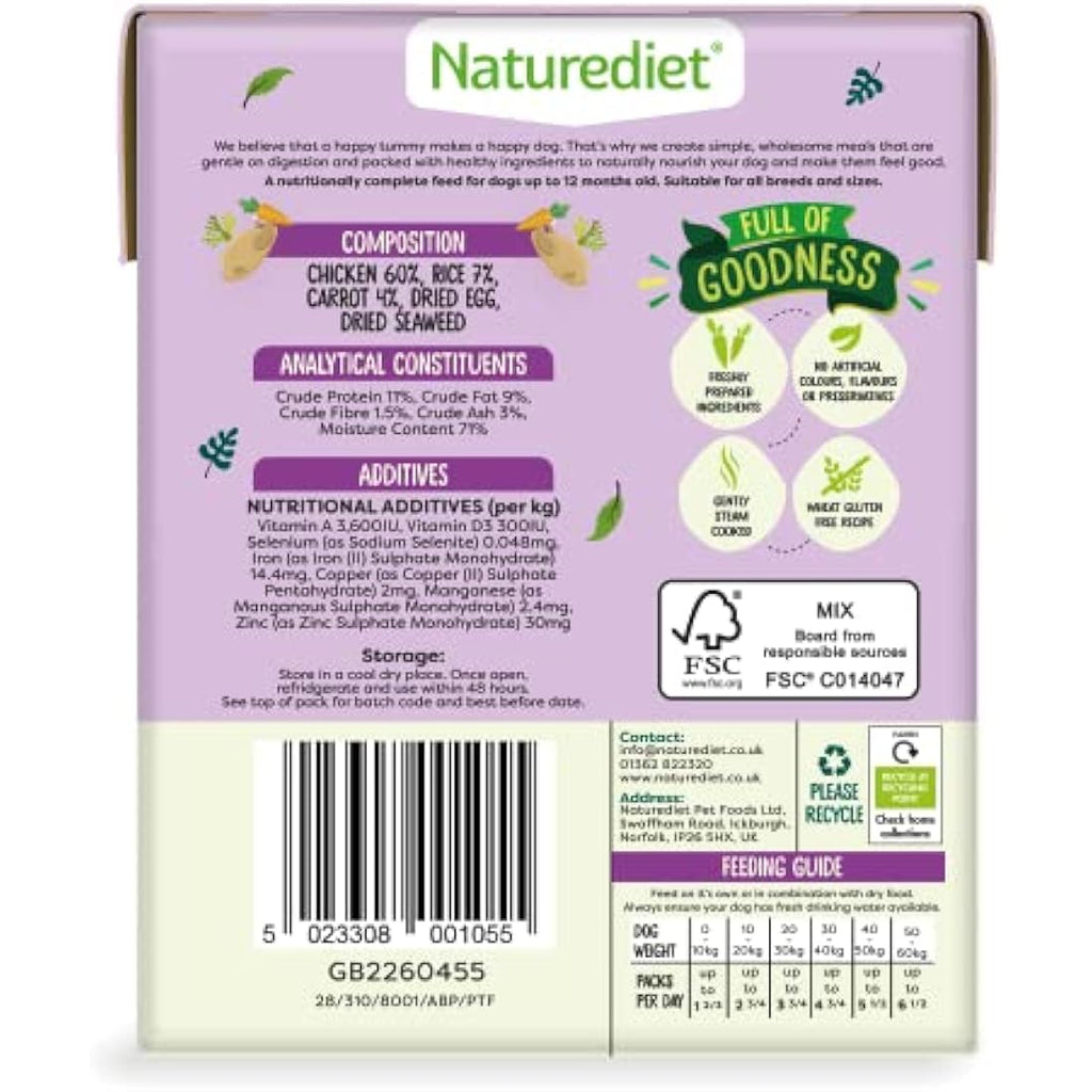 Naturediet Grain Free Wet Puppy Food - Chicken & Veg - 18 x 390g