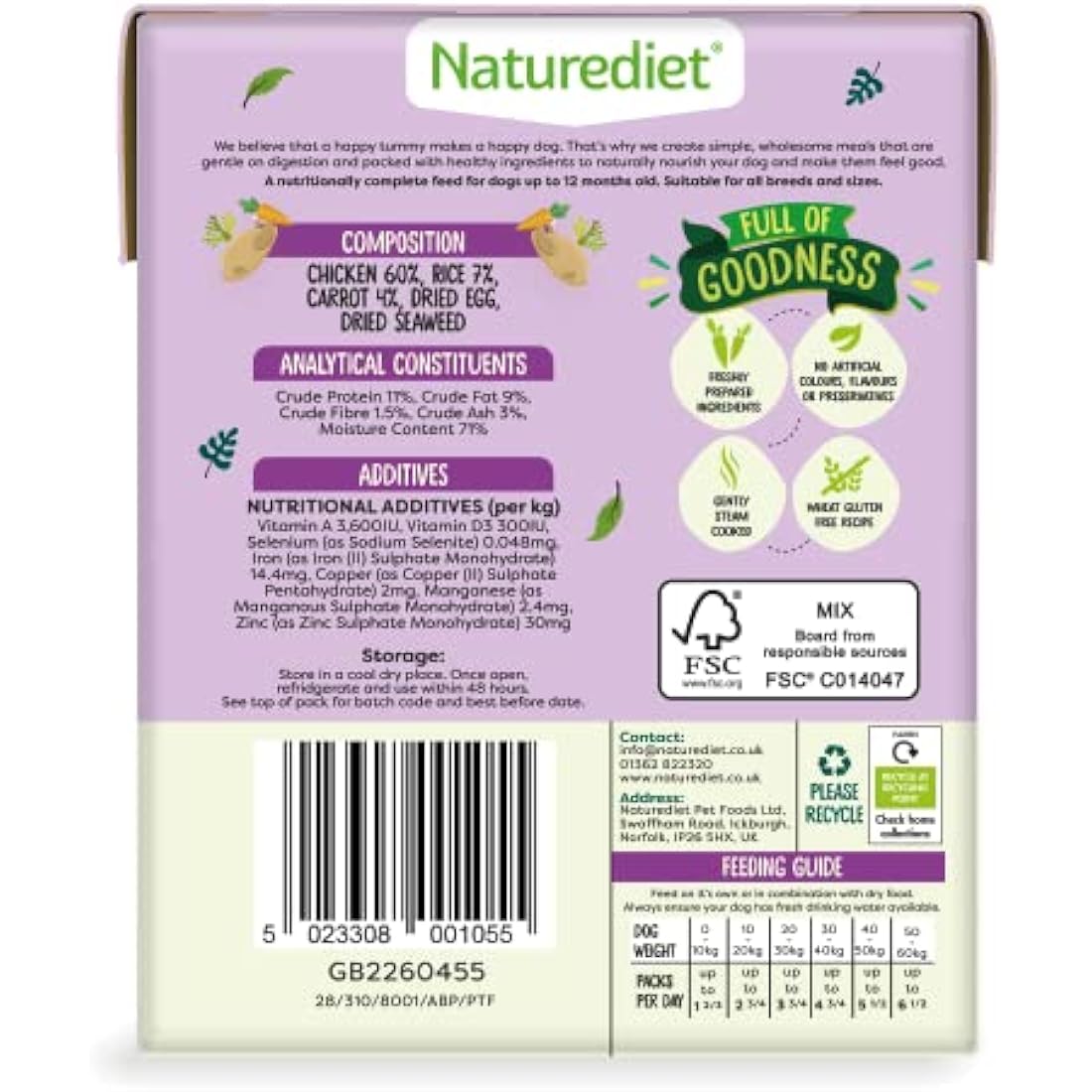 Naturediet Grain Free Wet Puppy Food - Chicken & Veg - 18 x 390g