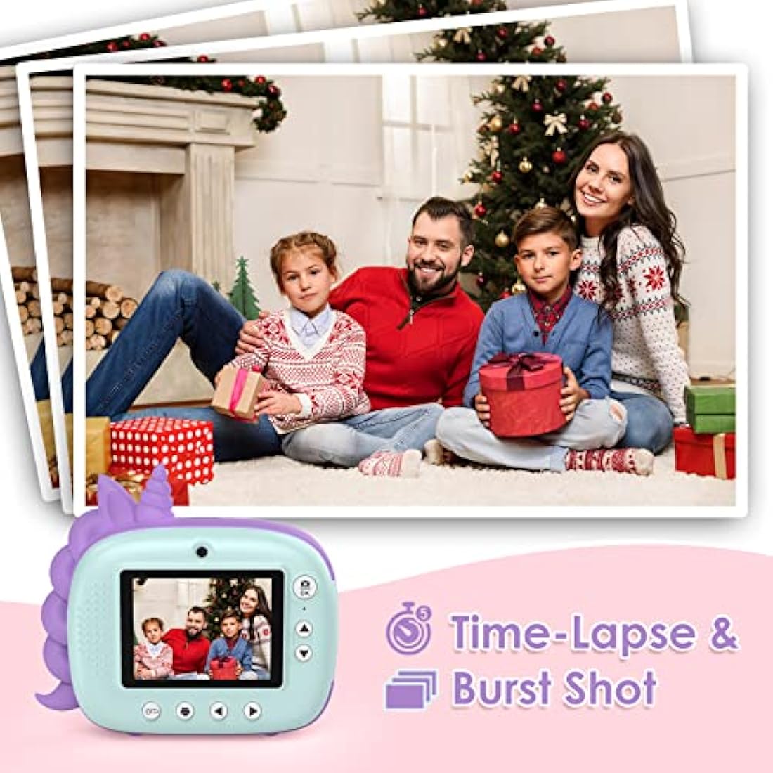 HiMont Kids Instant Print Camera | 20MP Digital Selfie Video Camera - Green