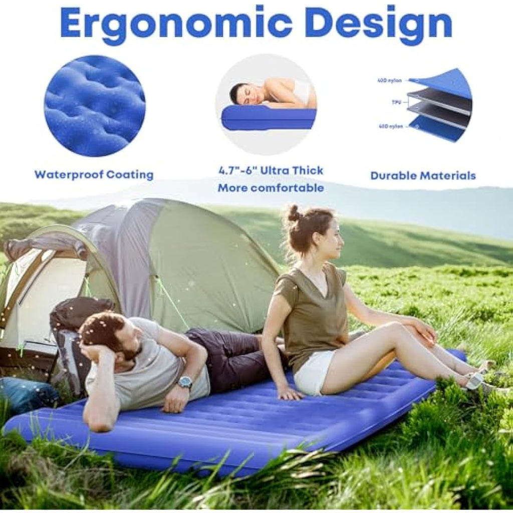 MAMBAKOTR Camping Sleeping Pad – Extra Thick Inflatable Air Mattress