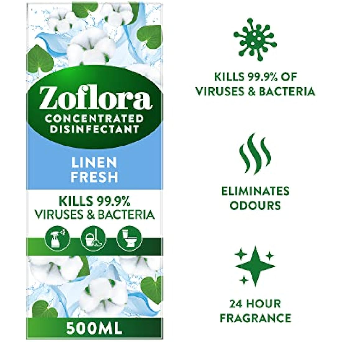 Zoflora Concentrated Disinfectant - Linen Fresh - 6 x 500ml Bulk Pack