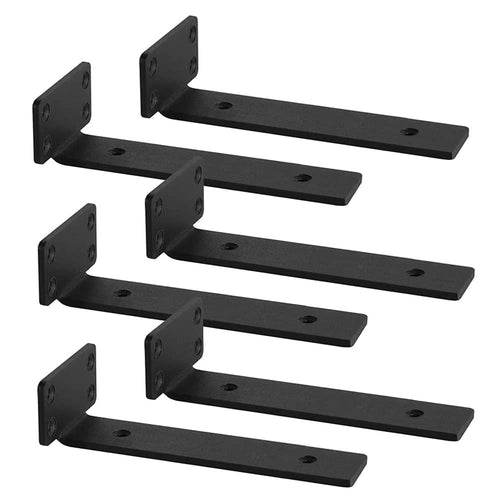 Jolof Store 10 Inch Heavy Duty Industrial Metal L Shelf Brackets, 6 Pack