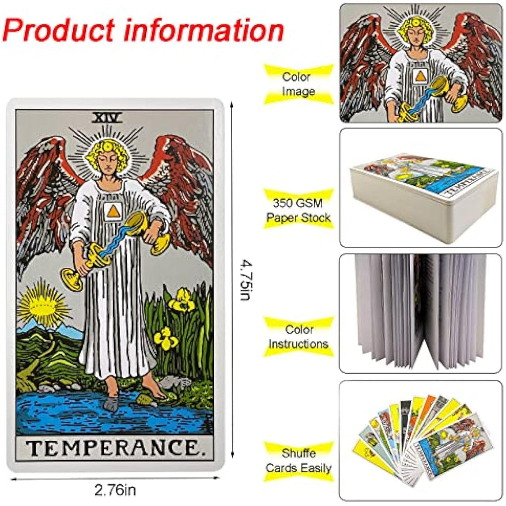 IXIGER Tarot Cards for Beginners with 165-Page Guidebook and Pouch
