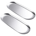 Luvtree Set of 2 Oval Stainless Steel Trays – Mirror Polished Silver