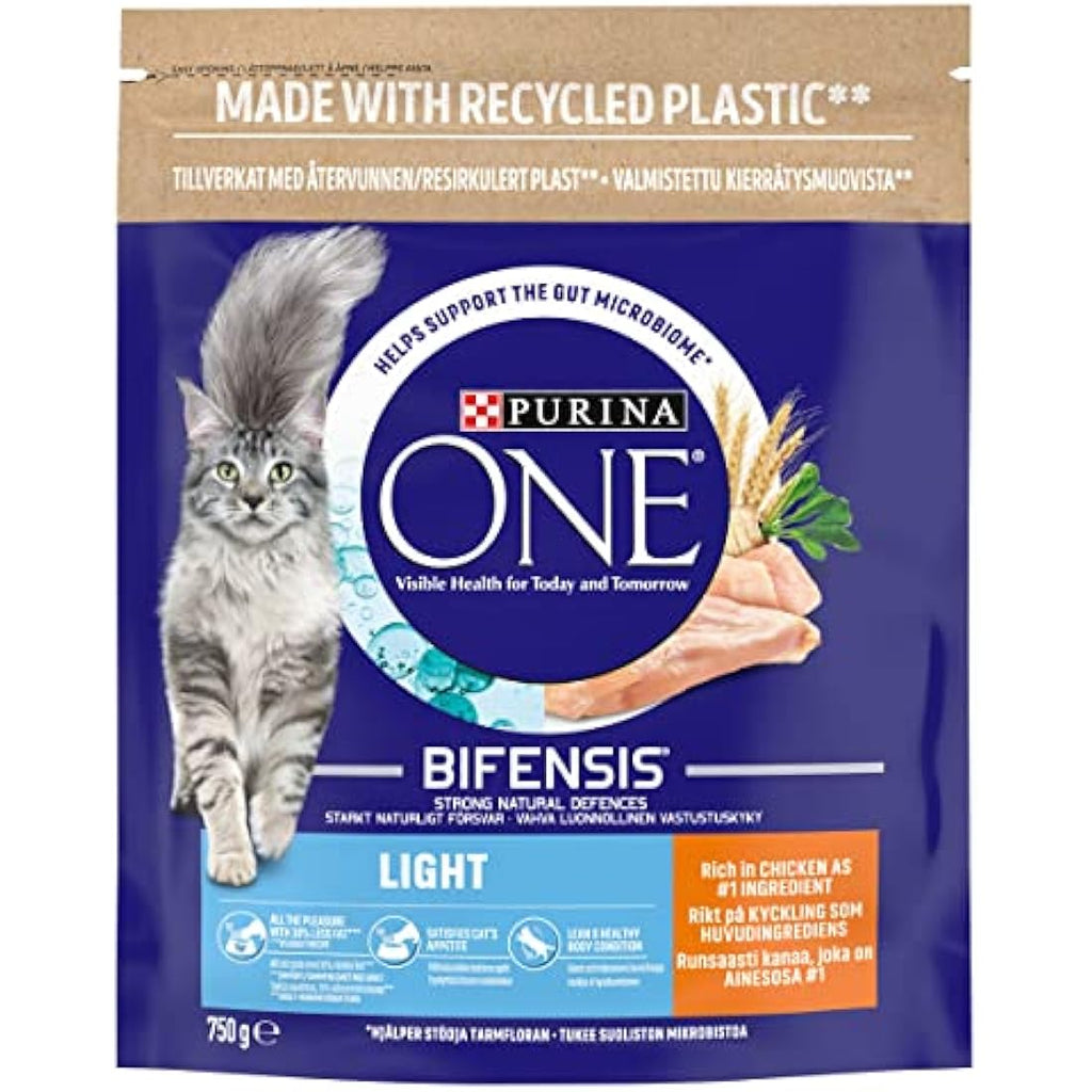Purina ONE Light Chicken Dry Cat Food - Weight Management - 4 x 750g