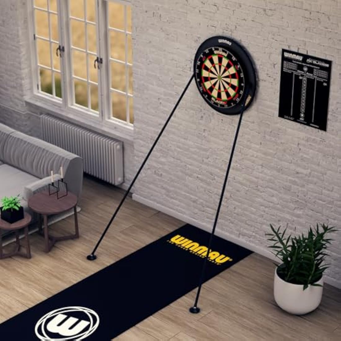 Winmau Vertex Dartboard Stand – Portable Adjustable Steel Tripod