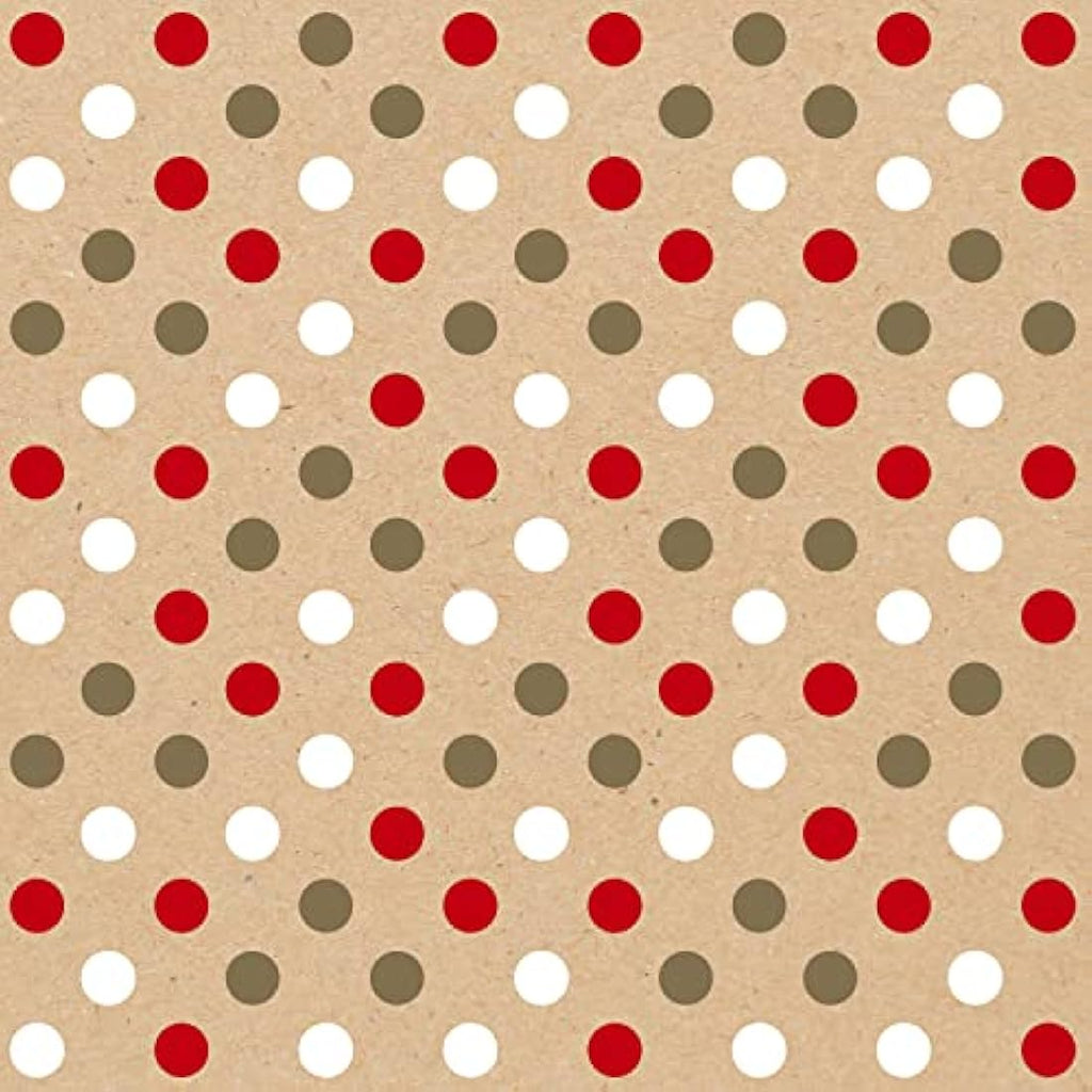 Clairefontaine Recycled Kraft Gift Wrap Roll – Red & Gold Dots – 50m