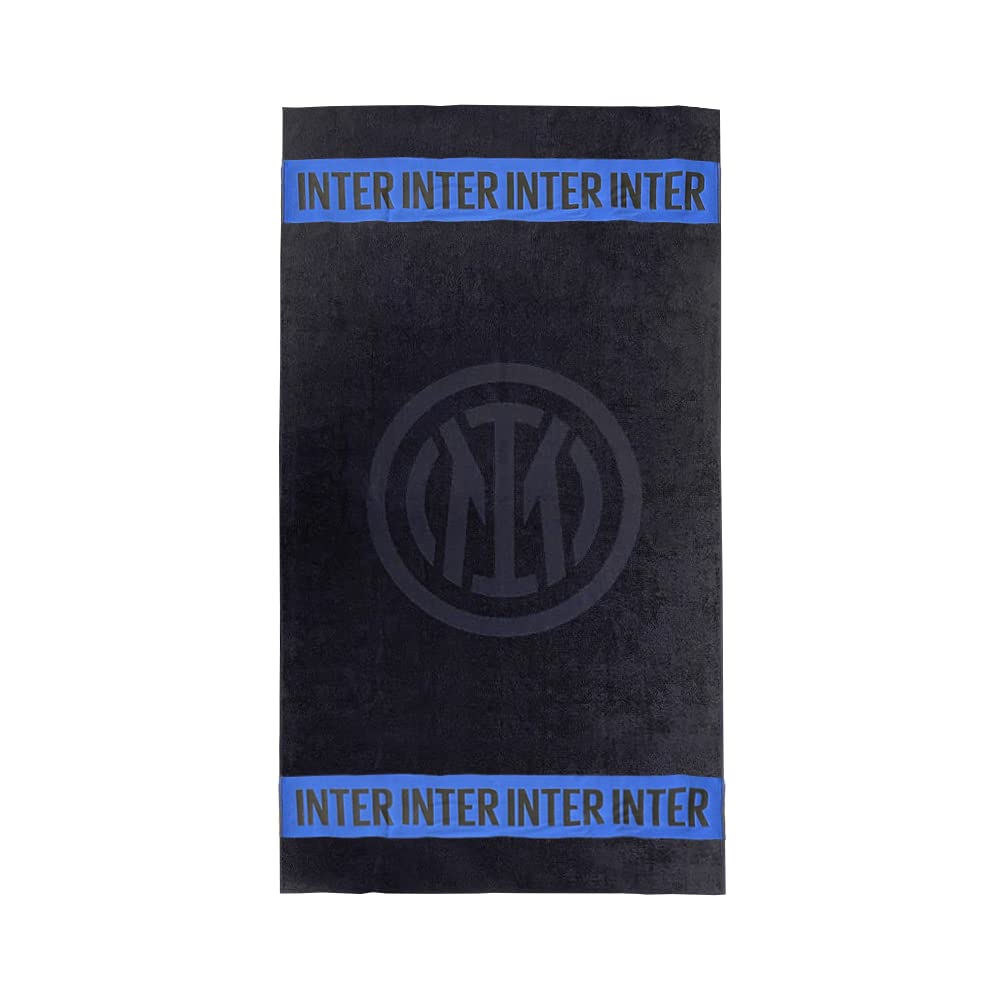 Inter Milan Beach Towel – Black 100% Cotton Jacquard Made in Italy